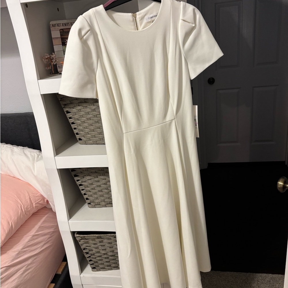 Calvin Klein Cream Midi Dress